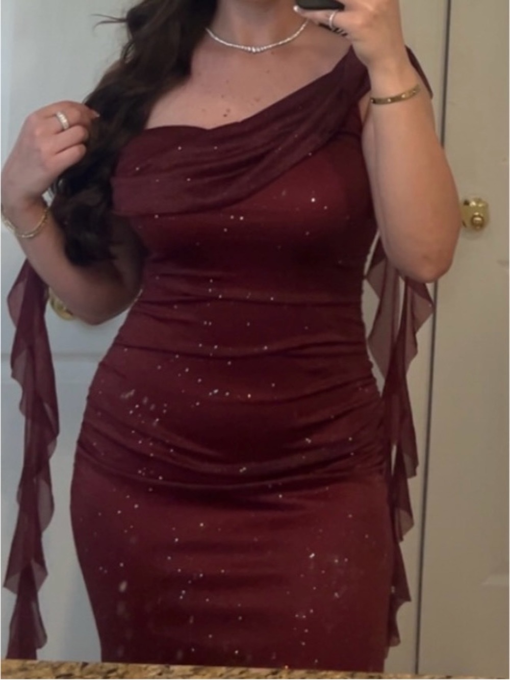 Off Shoulder Maxi Dress- (L) NWT